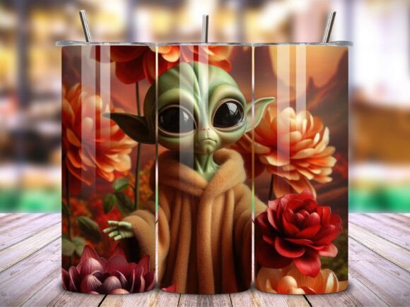 3D Alien 20 Oz Tumbler Wrap Vol.6