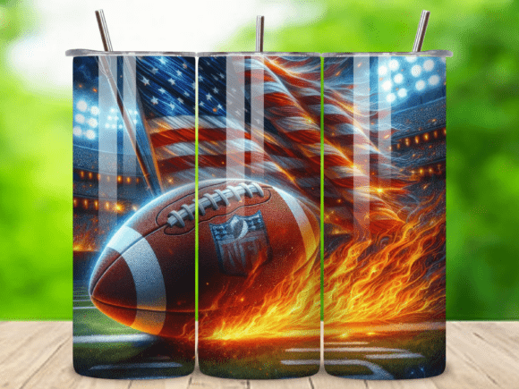 3D American Football Tumbler Wrap V.4 Design