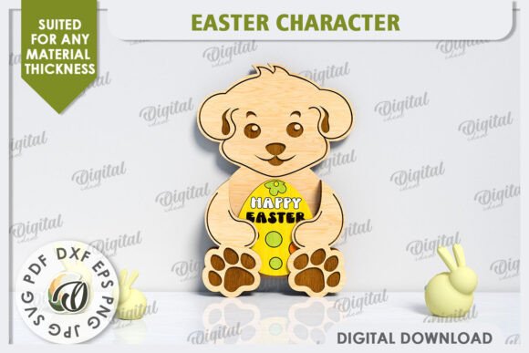 3D Easter Dog Laser Cut Easter Decor: Creative Digital Designs