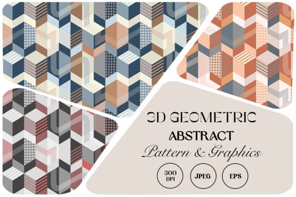 3D Geometric Abstract Pattern: Modern Design Assets