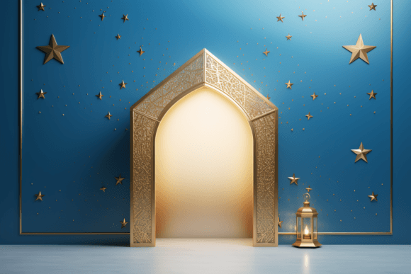 3d Islamic Display Podium Decoration Bac
