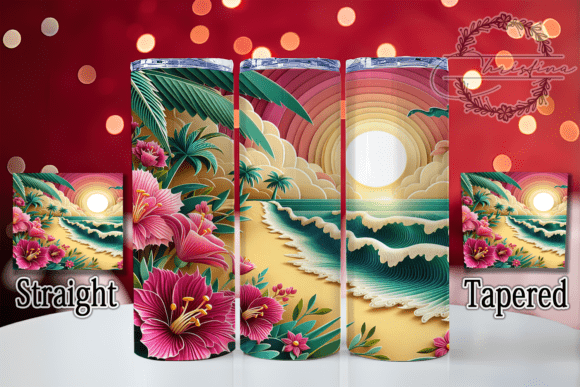 3D Ocean Vibes Beach Tumbler: A Digital Design for Creative Projects