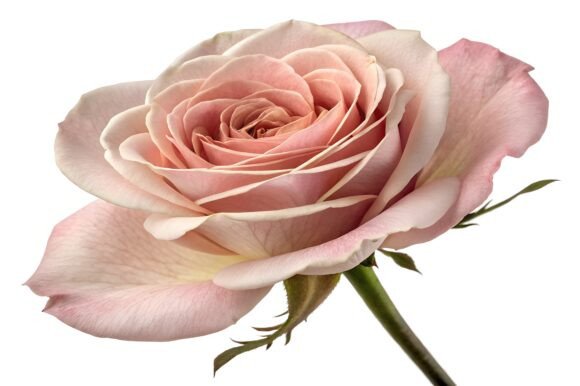 3D Realistic Pink Rose Flower: A Detailed Clipart for Designers