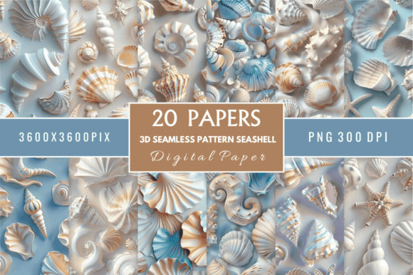 3D Seamless Pattern Seashell Patterns: Elevate Your Designs