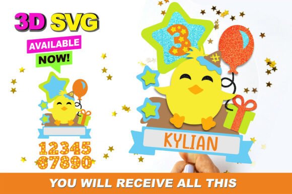 Adorable 3D Chicken Cake Topper SVG for Crafting