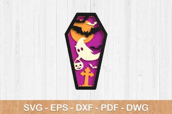 Halloween Coffin 3D SVG: Spooky Design for Crafts