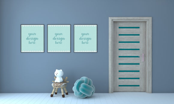 Modern Minimalist Nursery: 3D Mockup for Your Brand