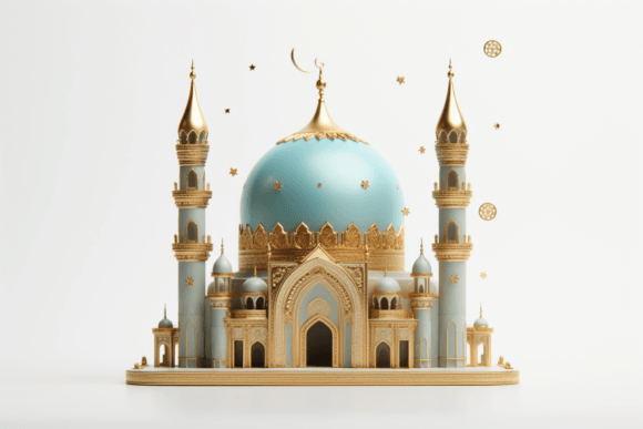 Realistic 3D Mosque Design for Creative Projects