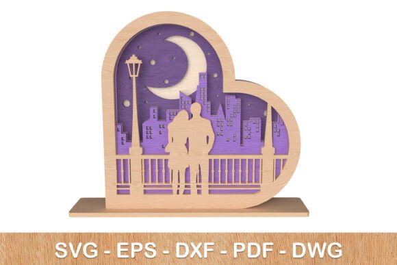 Romantic City Night 3D Heart Decor